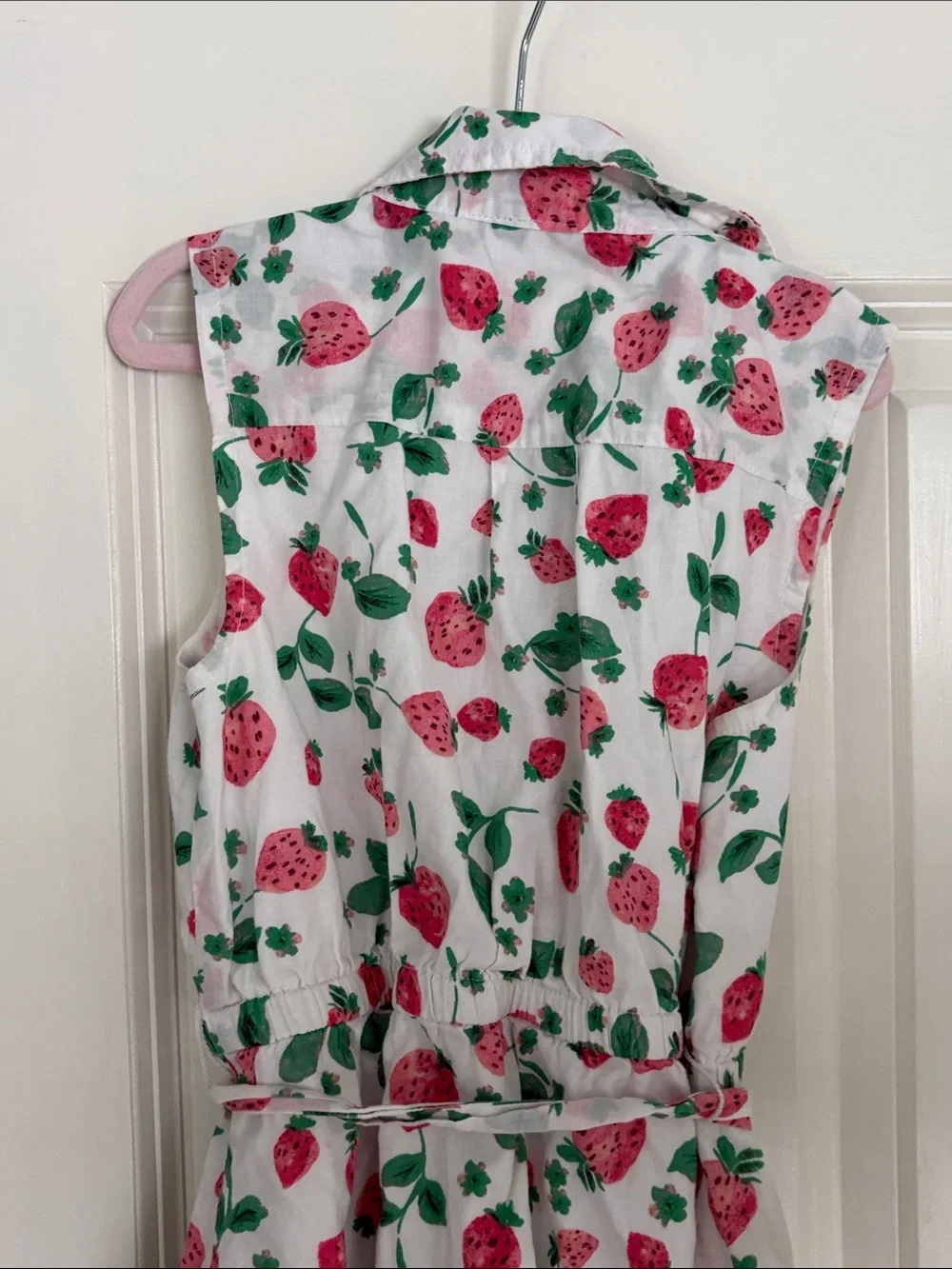 Crewcuts White Strawberry-Print Shirt Dress